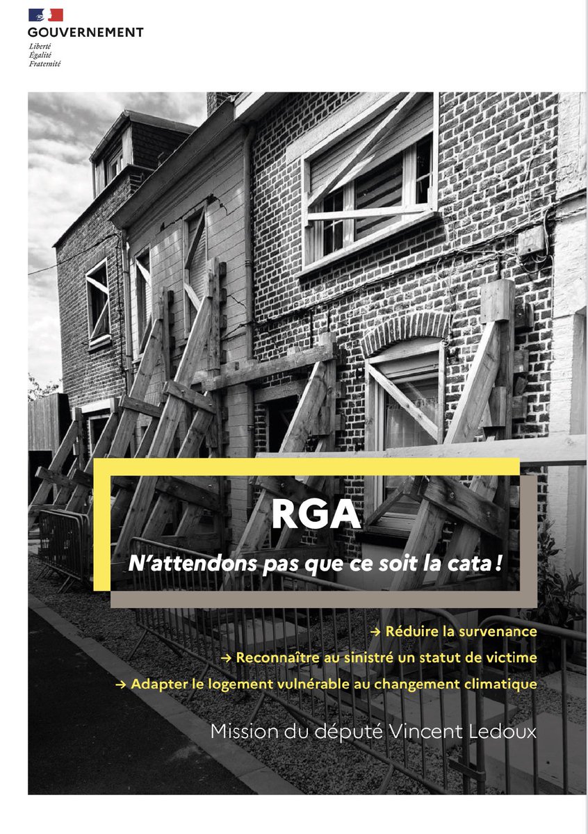 VincentLedoux59's tweet photo. Plus d’1,5 an après mon rapport sur le retrait-gonflement des #argiles (RGA), de nombreuses recommandations ont été suivies. Il faut désormais intensifier la #prévention d’un risque qui menace 11 millions de maisons ! #secheresse #risquesclimatiques #catastrophesnaturelles https://t.co/Zx9K2fGbjH