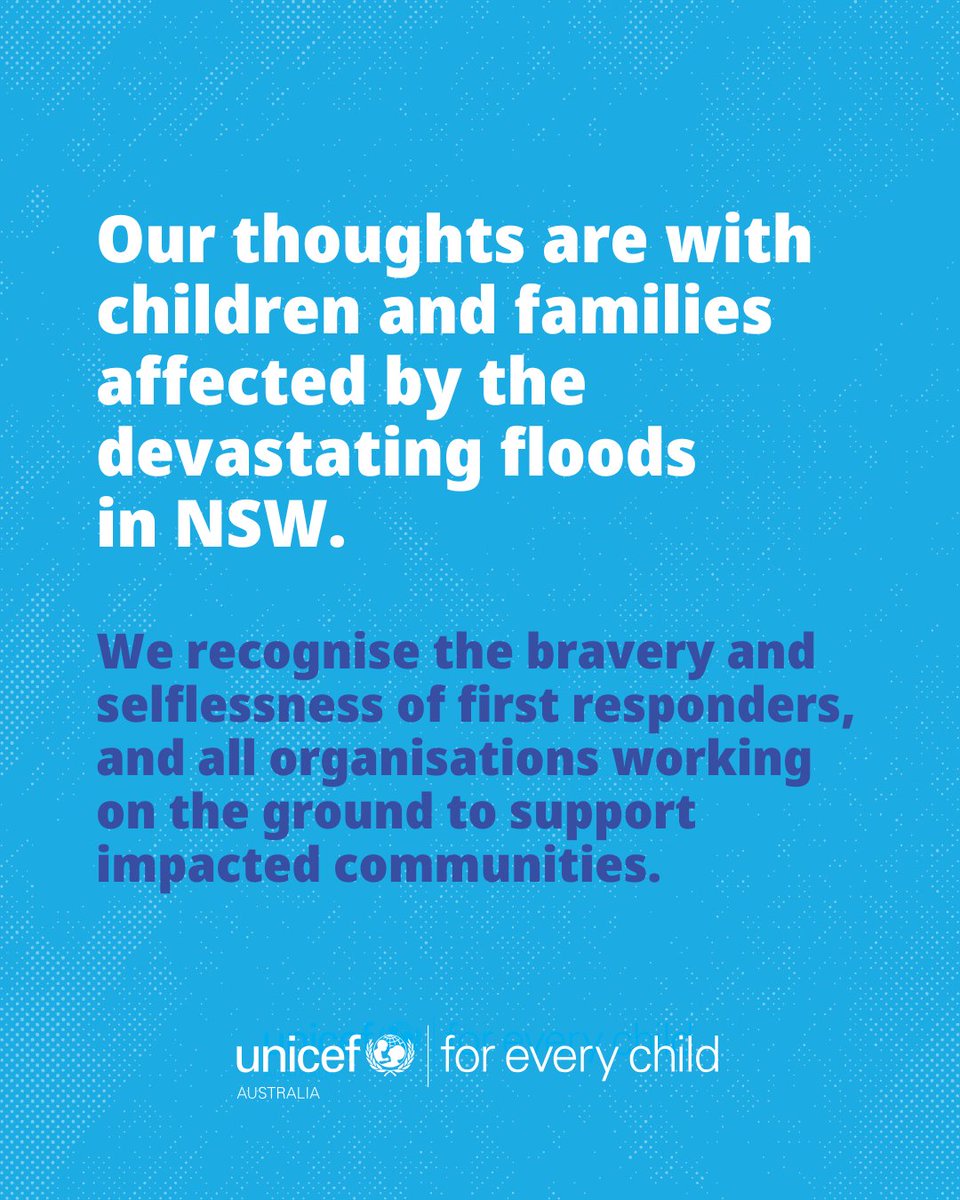 Our thoughts are with children and families affected by the devastating floods in the NSW Mid North Coast, and all the first responders and local organisations working tirelessly and selflessly to save communities and lives.