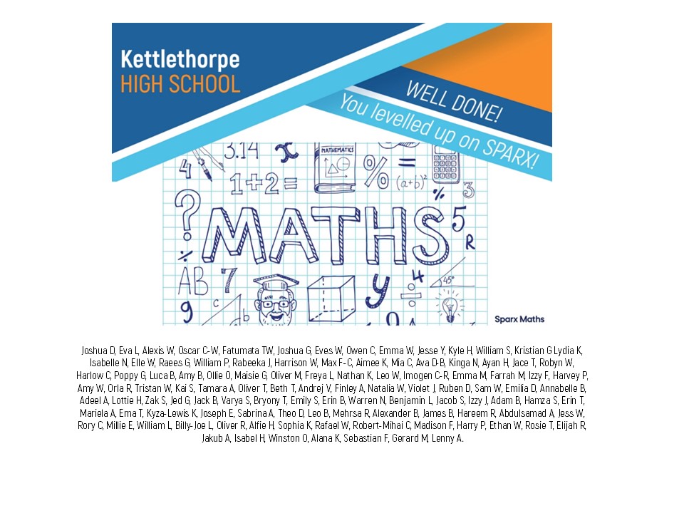 Kettlethorpe High (@ketthighschool) on Twitter photo Well done to our pupils who got the most <a href="/SparxMaths/">SparxMaths</a> points last week and congratulations to those who levelled up. Well done everyone! 🧮 Well done to our pupils who got the most <a href="/SparxMaths/">SparxMaths</a> points last week and congratulations to those who levelled up. Well done everyone! 🧮