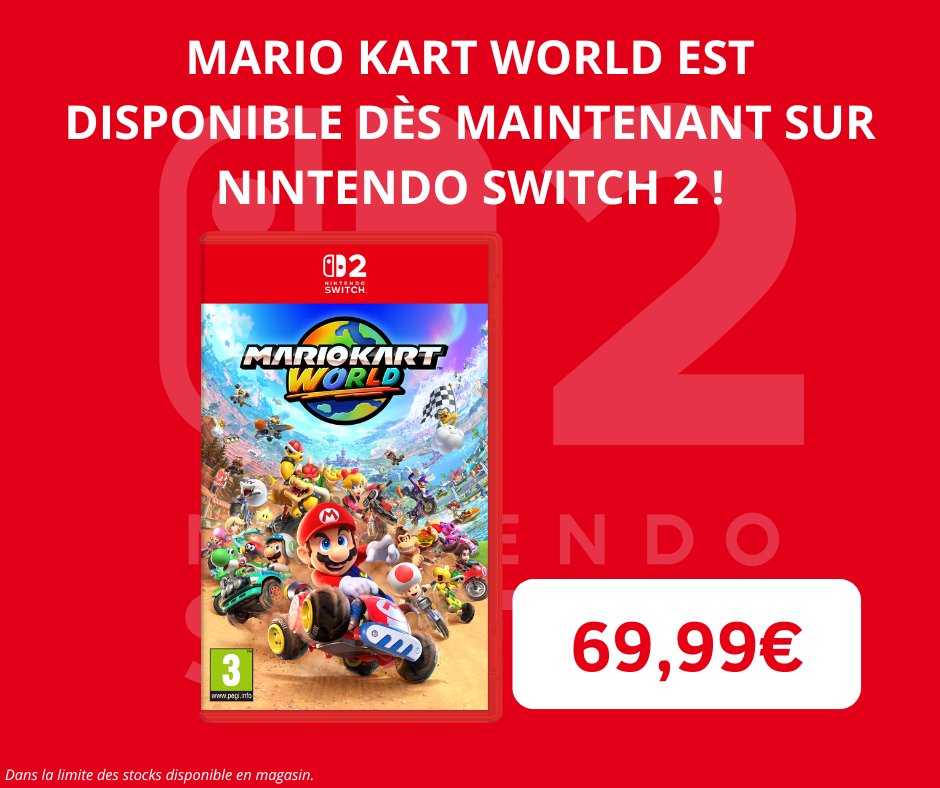 Retrouvez également Mario Kart World et Donkey Kong Bananza dès maintenant !

Mario Kart World : 69€99

Donkey Kong Bananza : 59€99
