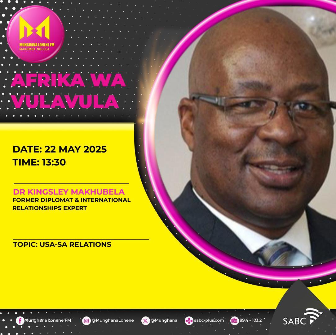 Munghana's tweet photo. Hi hafu ku bile awara ya n’we, hi ta bula na Dr Kingsley Makhubela, mutivi wa vuxaka bya matiko mambe, va ta hi nyika vuhleri bya nhlengeletano exikarhi ka president Cyril Ramaphosa na Donald Trump. https://t.co/X7TEjWFZi5
