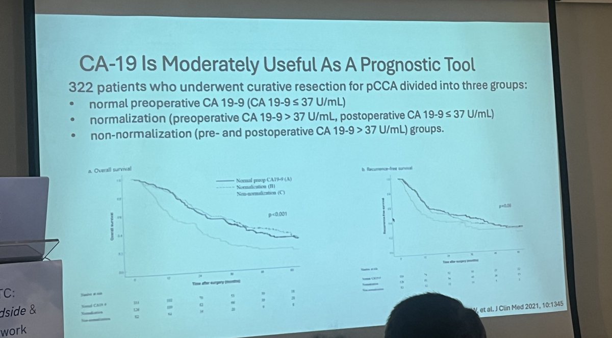 ☀️Historical overview of Ca19-9 presented by Bruno Sangro <a href="/PrecisionBTCnet/">Precision-BTC-Network</a> 

🚨Non-normalization of Ca19-9 after surgery of BTC ➡️ worse survival

<a href="/OncoAlert/">OncoAlert</a> #cancer #oncology #Medx #biliary