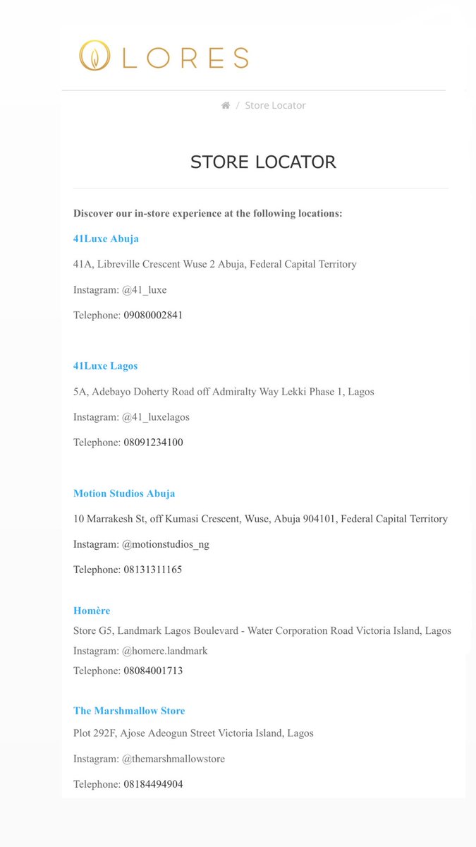 OloresNG's tweet photo. Shop Online: https://t.co/nfVFyBZ6A3

Discover our in-store experience at the following locations: https://t.co/H2XgTaYNmE
