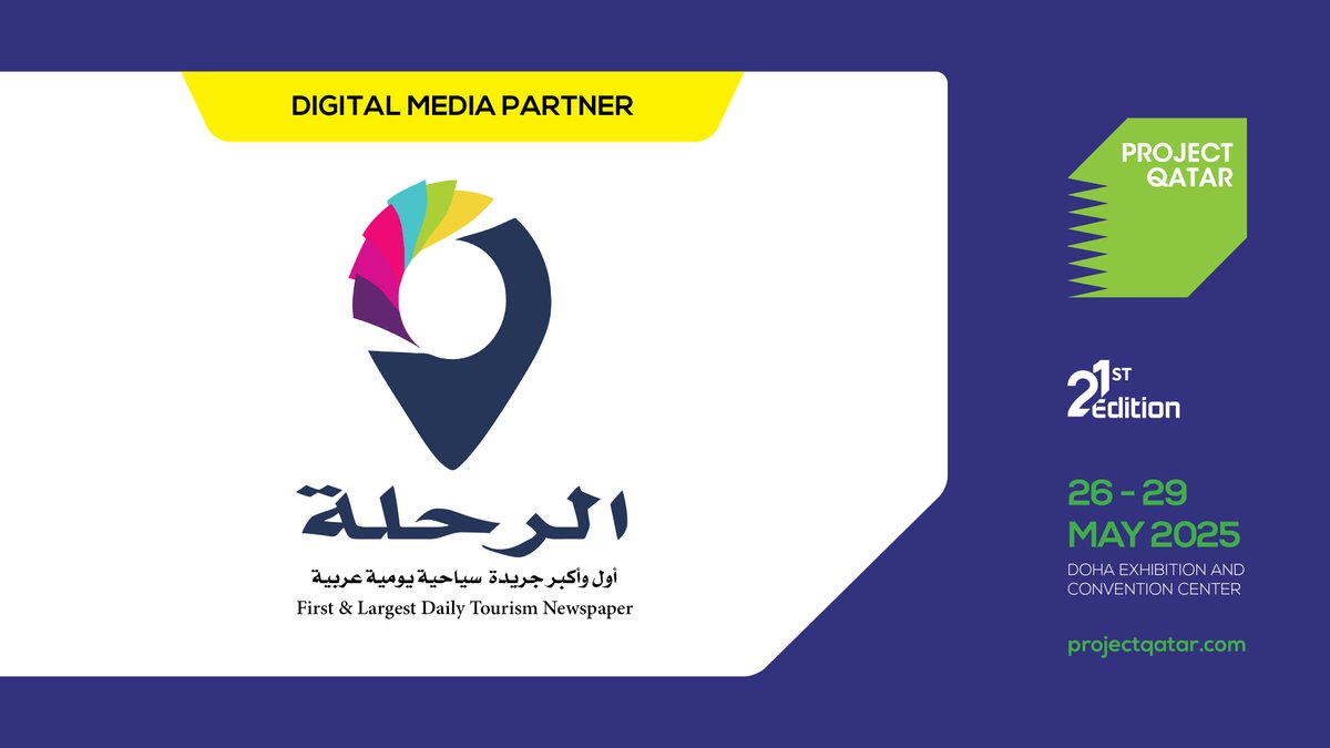 ProjectQatarPQ's tweet photo. Project Qatar 2025 is proud to welcome Al Rehla as Digital Media Partner.
Join us from 26 to 29 May at DECC and connect with the key players driving Qatar’s development. Register your visit now.
https://t.co/RX4WfAnEeq
#ProjectQatar #PQ25 #Qatar2030 #ConstructionExpo #QatarEvents #Doha #B2B #Exhibition #Innovation #Sustainability #QatarExhibitions #networking
@AlrehlaNews