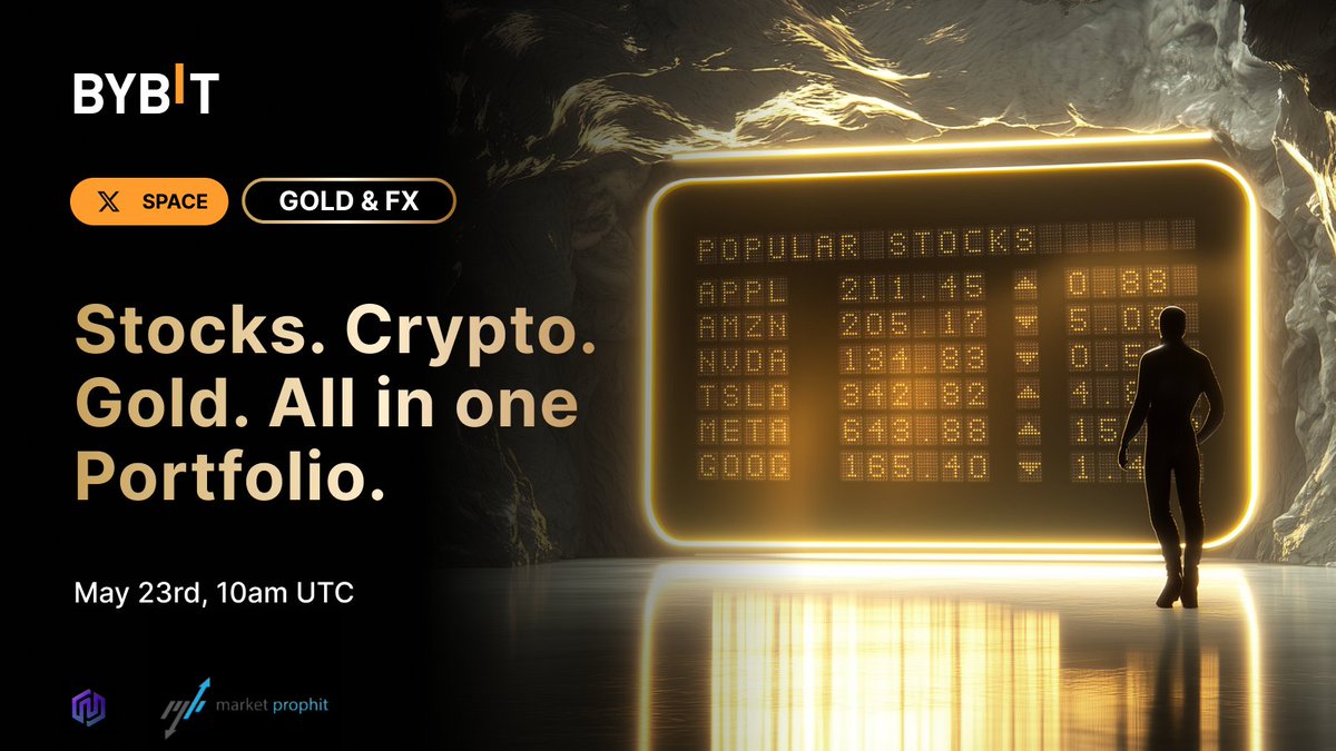 Bybit (@bybit_official) on Twitter photo π£ X Space Alert
Stocks. Crypto. Gold. All in one portfolio.
Join us as we explore how to trade the world with Bybit Gold & FX β now with 70+ global stocks, all tradable with $USDT.
π 23 May
π 10AM UTC
π Speakers:
<a href="/maxxu27/">Maxβ«οΈ</a> <a href="/mqkhzgngt8/">junqi wu</a> <a href="/caprioleio/">Charles Edwards</a> <a href="/MarketProphit/">Market Prophit</a> <a href="/pauli_speaks/">Pauli</a> π£ X Space Alert
Stocks. Crypto. Gold. All in one portfolio.
Join us as we explore how to trade the world with Bybit Gold & FX β now with 70+ global stocks, all tradable with $USDT.
π 23 May
π 10AM UTC
π Speakers:
<a href="/maxxu27/">Maxβ«οΈ</a> <a href="/mqkhzgngt8/">junqi wu</a> <a href="/caprioleio/">Charles Edwards</a> <a href="/MarketProphit/">Market Prophit</a> <a href="/pauli_speaks/">Pauli</a>