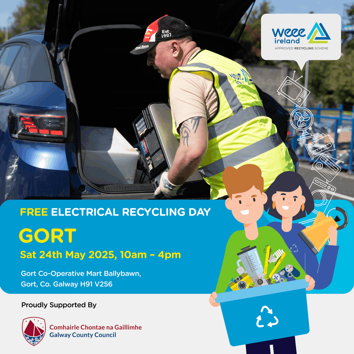 WEEE Ireland (@weeeireland) on Twitter photo Your next FREE collection for all WEEE items is in Gort, Co. Galway at the Gort Co-Operative Mart this Sat, 24th May from 10am - 4pm! ♻️
WEEE recycle anything from your household with a plug or battery!
👇
weeeireland.ie/household-recy…
<a href="/KMKMetals/">KMK Metals Recycling</a> <a href="/MyWasteIreland/">My Waste Ireland</a> Your next FREE collection for all WEEE items is in Gort, Co. Galway at the Gort Co-Operative Mart this Sat, 24th May from 10am - 4pm! ♻️
WEEE recycle anything from your household with a plug or battery!
👇
weeeireland.ie/household-recy…
<a href="/KMKMetals/">KMK Metals Recycling</a> <a href="/MyWasteIreland/">My Waste Ireland</a>