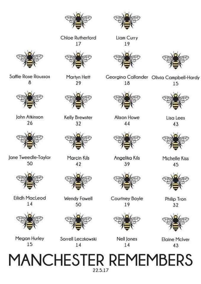 Today is the eighth anniversary of the Manchester Arena terror attack.
Remembering the 22 people who sadly lost their lives. 
#ManchesterRemembers 🐝 ❤️