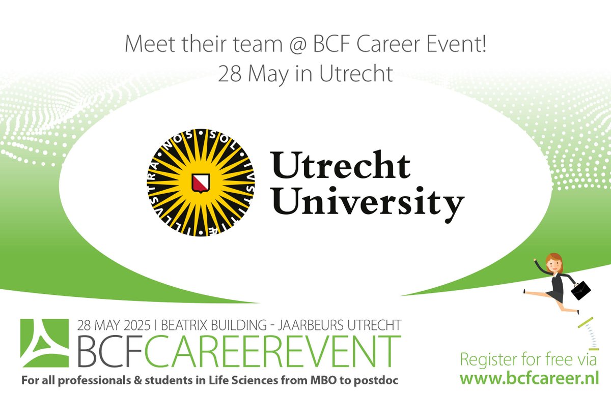 BCF Career (@bcfcareer) on Twitter photo Do you get a thrill out of advancing fundamental knowledge?
The <a href="/UUBeta/">Faculty of Science, Utrecht University</a> Faculty of Science at Utrecht University will be among the exhibitors at the ๐๐๐
๐๐๐ซ๐๐๐ซ ๐๐ฏ๐๐ง๐ญ on May 28 in Utrecht.
Meet their team by registering now for ๐๐ฅ๐๐! hyphenprojects.nl/bcfcareereventโฆ Do you get a thrill out of advancing fundamental knowledge?
The <a href="/UUBeta/">Faculty of Science, Utrecht University</a> Faculty of Science at Utrecht University will be among the exhibitors at the ๐๐๐
๐๐๐ซ๐๐๐ซ ๐๐ฏ๐๐ง๐ญ on May 28 in Utrecht.
Meet their team by registering now for ๐๐ฅ๐๐! hyphenprojects.nl/bcfcareereventโฆ