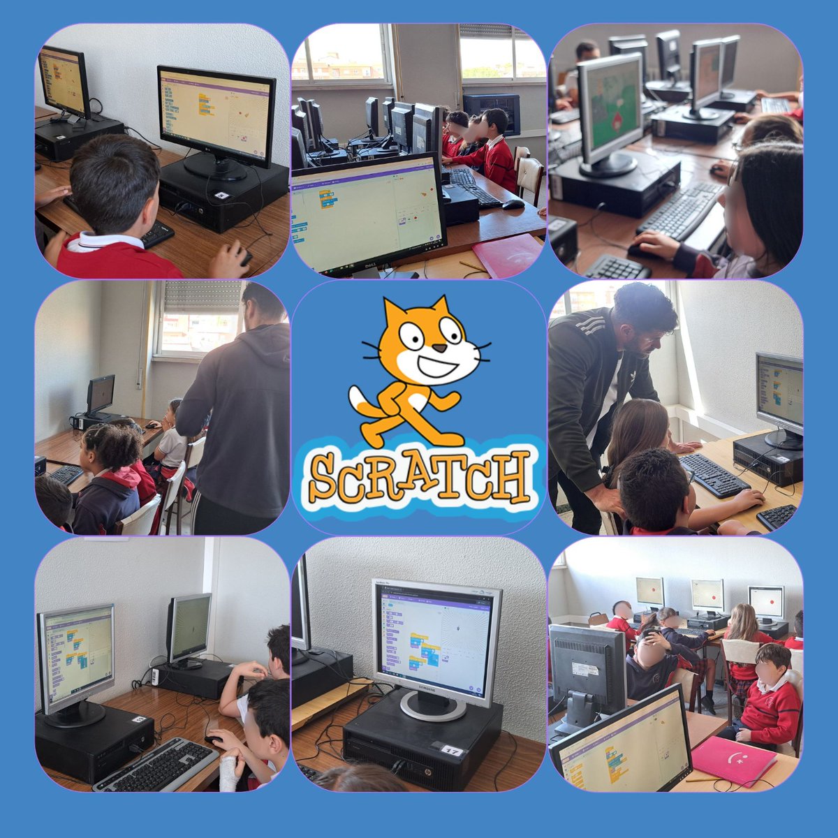 CDE_Valladolid's tweet image. #ProgramaEscuela40  con los alumnos de Infantil y Primaria del Colegio Reinado Corazón de  Jesús y Nuestra Señora del Pilar de Valladolid con @Scratch,   elaborando  juegos y resolviendo  diferentes retos de programación.
@educacyl @cfievalladolid