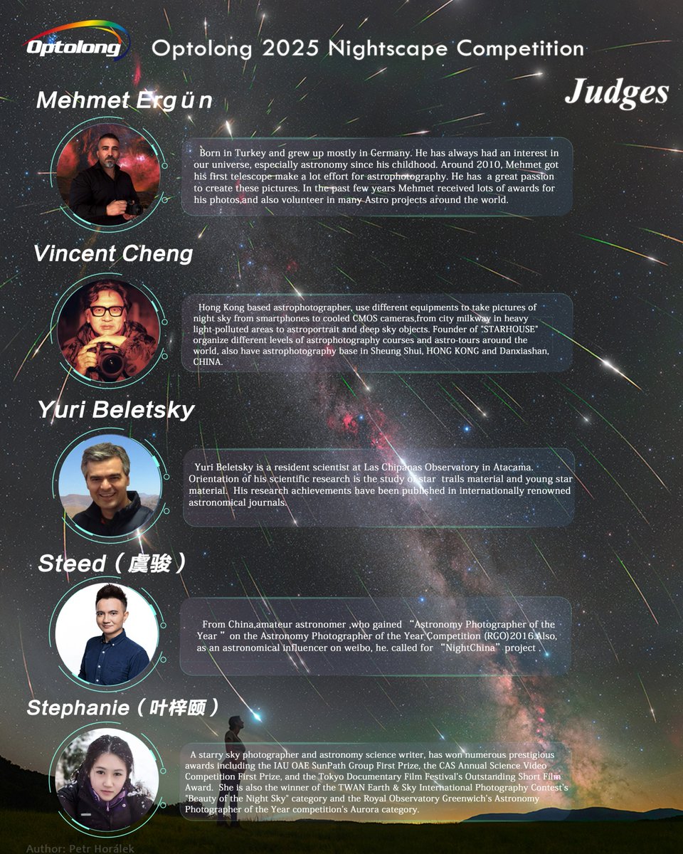 Optolong Astronomy Filter (@optolong_filter) on Twitter photo Calling All Stargazers! Optolong 2025 Nightscape #Competition Open!
Judged by award-winning photographers & industry leaders.
Don’t miss your chance to inspire, innovate, and be celebrated!
Contact email: market@optolong.com
Details: optolong.com/cms/document/d…
#StarryscapeDream2025 Calling All Stargazers! Optolong 2025 Nightscape #Competition Open!
Judged by award-winning photographers & industry leaders.
Don’t miss your chance to inspire, innovate, and be celebrated!
Contact email: market@optolong.com
Details: optolong.com/cms/document/d…
#StarryscapeDream2025
