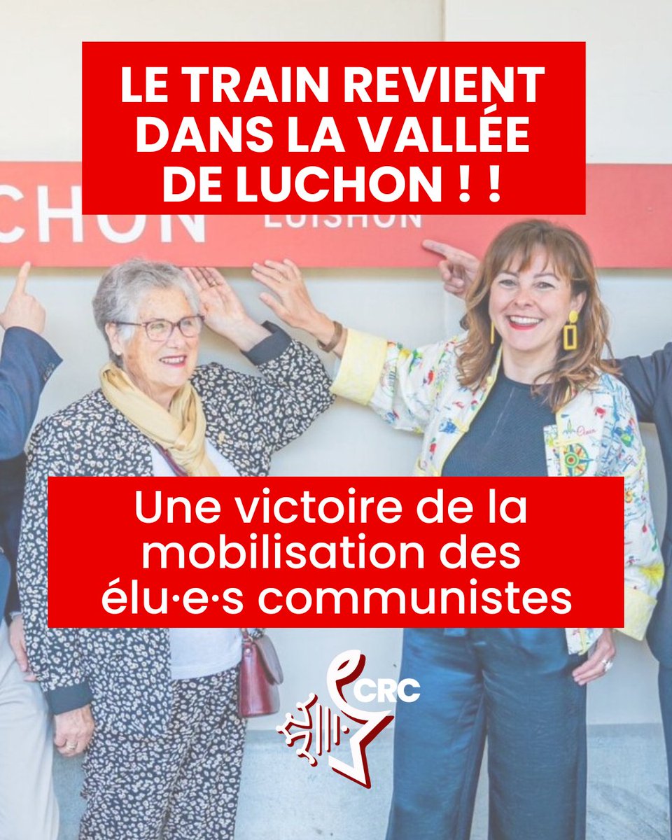 🚩 Victoire des élu·es communistes d’Occitanie !

🚆 Le train revient à Luchon après 10 ans d’arrêt.
Une belle avancée pour le service public, l’écologie et les territoires grâce à notre mobilisation.

#Train #Luchon #Occitanie #Victoire
