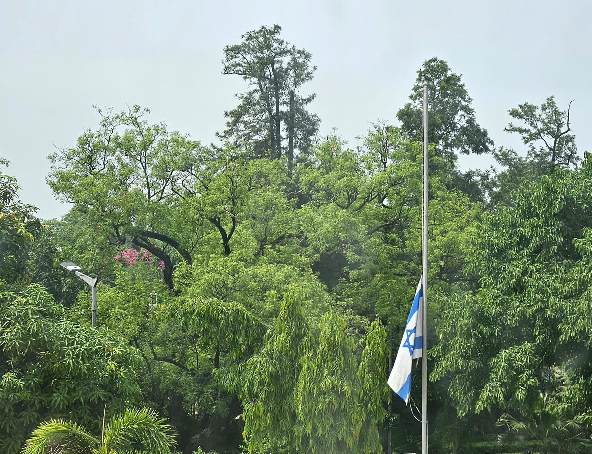 IsraelinIndia's tweet photo. In profound sorrow, we lower the flag today to remember Yarón and Sarah, victims of a brutal terrorist act in Washington D.C. 
May their memory be a blessing 🙏🇮🇱

#NeverForget #EndTerrorNow https://t.co/yduJ1KKtg6