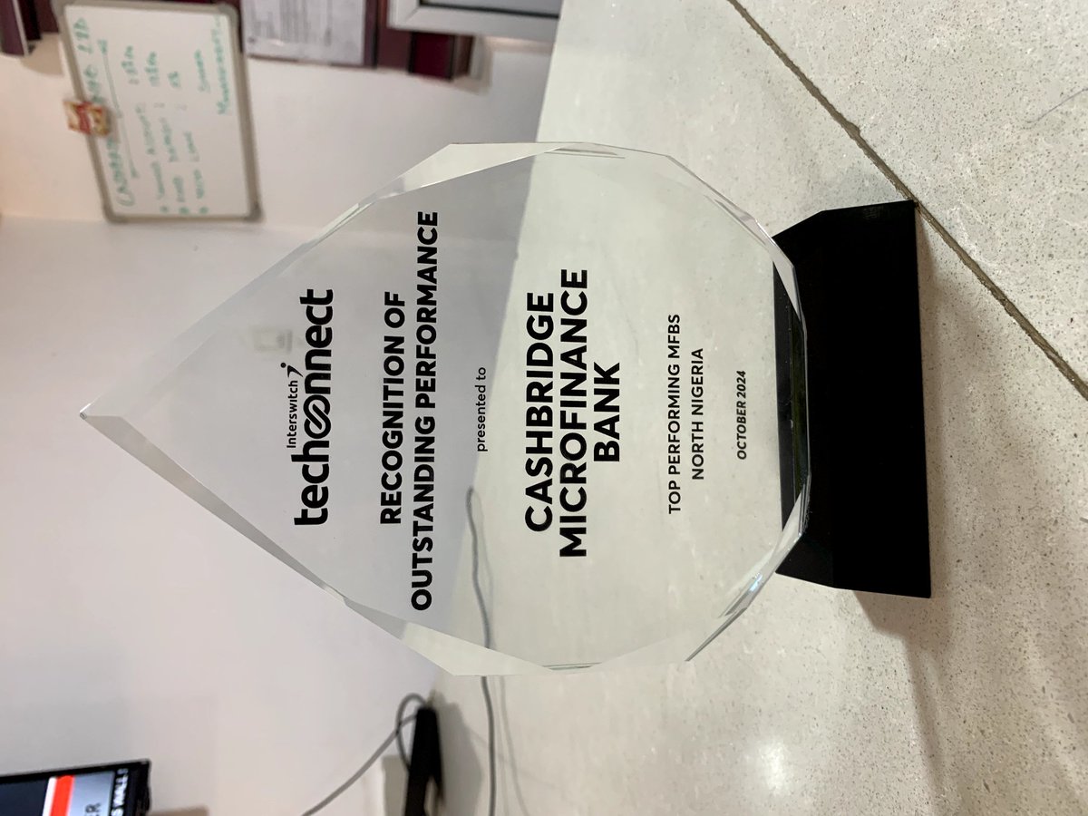 cashbridge_mfb's tweet image. Proud Moments, Greater Milestones!
Cashbridge MF Bank has been recognized for Outstanding Performance at the Interswitch Techconnect — Top Performing MFBs in Northern Nigeria.
This award is a testament to our commitment, excellence, and innovation in financial service delivery.