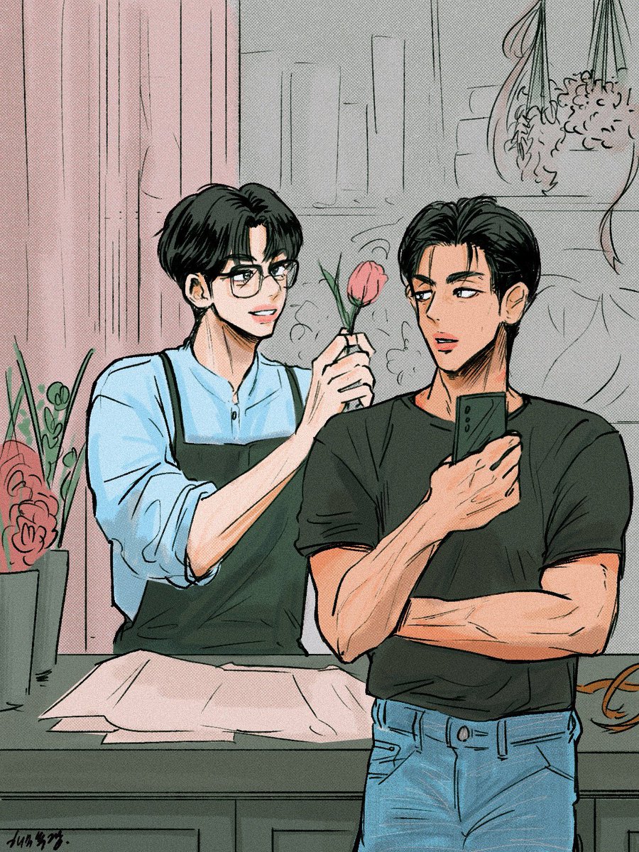 🐸기다려줘서 고마워요 선물
🐻(식용꽃은아니겠쥐..)

ㄴ관장님 꽃집 갈 때마다 왜 머리 올려요?
  ㄴ꽃집사장님이랑 첵관 관장님 사귀신대요

채저씨랑 션저씨 채션