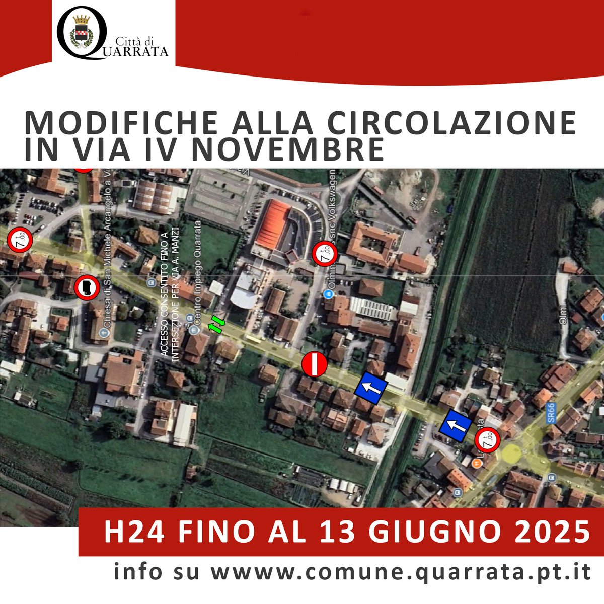 ⚠️ MODIFICHE ALLA CIRCOLAZIONE
Per consentire a <a href="/Publiacqua/">Publiacqua</a> di proseguire i lavori di efficientamento dell'acquedotto a servizio della città, disposte alcune modifiche alla circolazione lungo via IV Novembre e via di Mezzo attive fino a venerdì 13/6.

👉 bit.ly/4kuPaPc