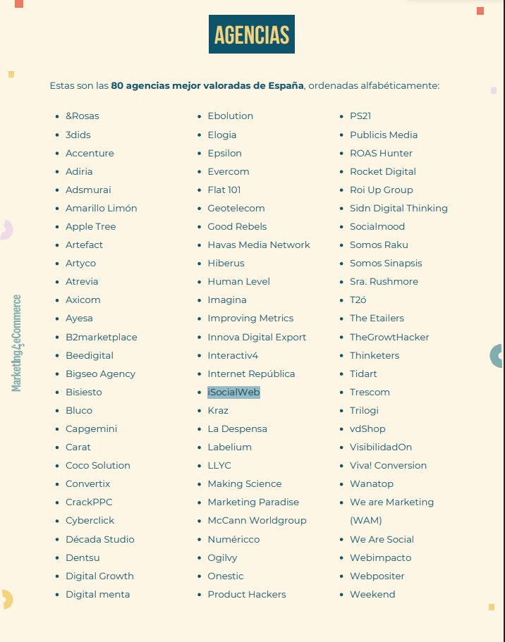 Arnau Vendrell (@arvendrell) on Twitter photo Congrats to the <a href="/isocialweb_com/">iSocialweb</a> team for being ranked once again among the best agencies in Spain by <a href="/Mkt4eCommerce/">Marketing4eCommerce</a> â€ïž
For me, this recognition is a bit bittersweet â while itâs certainly something to be proud of, I feel that last year wasnât an easy one in terms of clarity and Congrats to the <a href="/isocialweb_com/">iSocialweb</a> team for being ranked once again among the best agencies in Spain by <a href="/Mkt4eCommerce/">Marketing4eCommerce</a> â€ïž
For me, this recognition is a bit bittersweet â while itâs certainly something to be proud of, I feel that last year wasnât an easy one in terms of clarity and