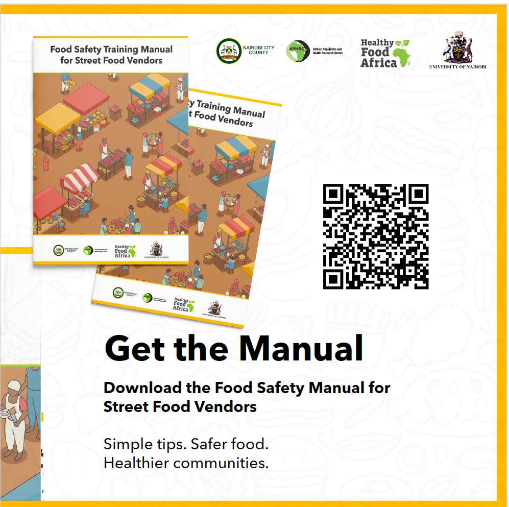 Zero Hunger Initiative (@zero_hunger_ke) on Twitter photo Food Safety Is a Human Right. Let’s not overlook it.
Download the Food Safety Manual for Street Food Vendors: 🔗 aphrc.org/wp-content/upl…
Simple tips. Safer food. Healthier communities.
<a href="/aphrc/">APHRC</a> <a href="/HealthyFoodAfr/">HealthyFoodAfrica</a> <a href="/uonbi/">University of Nairobi</a>
#Right2Food #FoodSafety #ZeroHunger #APHRCResearch Food Safety Is a Human Right. Let’s not overlook it.
Download the Food Safety Manual for Street Food Vendors: 🔗 aphrc.org/wp-content/upl…
Simple tips. Safer food. Healthier communities.
<a href="/aphrc/">APHRC</a> <a href="/HealthyFoodAfr/">HealthyFoodAfrica</a> <a href="/uonbi/">University of Nairobi</a>
#Right2Food #FoodSafety #ZeroHunger #APHRCResearch