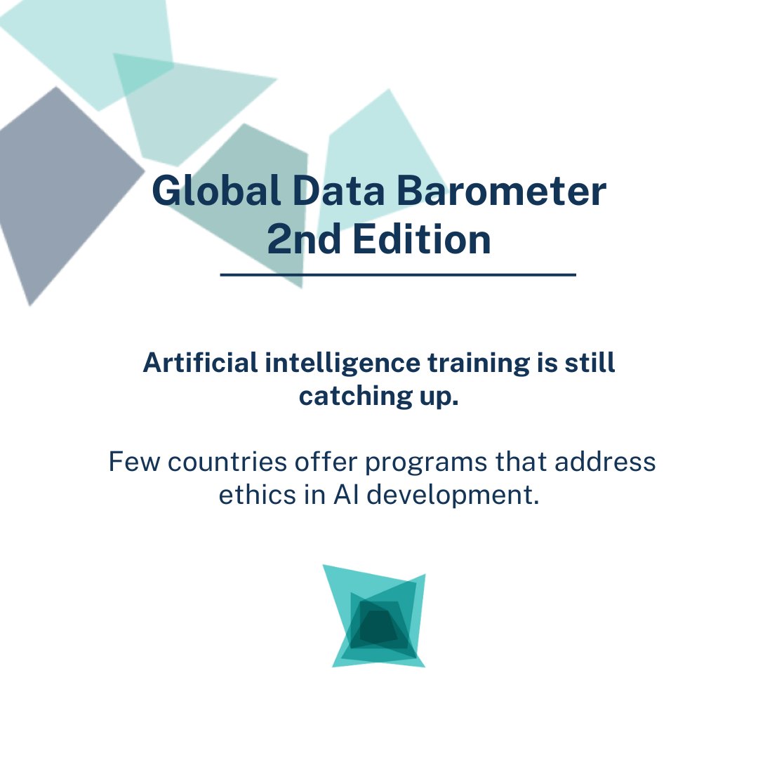 databarometer's tweet image. ⏳ One week to go!
AI training is lagging behind.
Few countries have programs focused on ethics, governance, and accountability.

The second edition of the #GlobalDataBarometer highlights urgent gaps.

Don&apos;t miss the launch on May 29, 2025.
#ResponsibleAI #AIethics #GDB2025