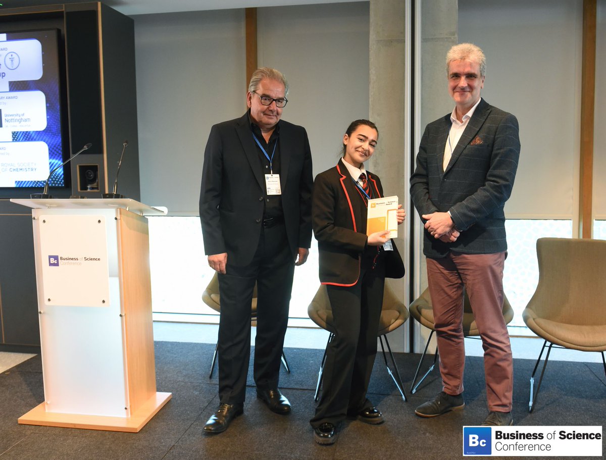 LifeSciencesUTC's tweet image. Congratulations to Shaza, who was selected as the winner of the Secondary Innovation Award at the Business of Science Conference 2025. 

We were also proud to see teachers John Dyer and Sarah-Jane Linkman receiving a Business of Science Leadership Award. 

northernschoolstrust.co.uk/business-of-sc…