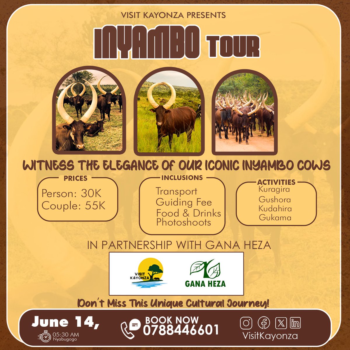 VISIT KAYONZA๐ฆ๐๐ฆ๐๐ (@visitkayonza) on Twitter photo GANA HEZA is our partner of INYAMBO TOUR on 14th June.
Thank you <a href="/GANAHEZA16/">Green Agribusiness Network in Africa</a> for the partnership.
Join our tour and explore more.
#VisitKayonza GANA HEZA is our partner of INYAMBO TOUR on 14th June.
Thank you <a href="/GANAHEZA16/">Green Agribusiness Network in Africa</a> for the partnership.
Join our tour and explore more.
#VisitKayonza