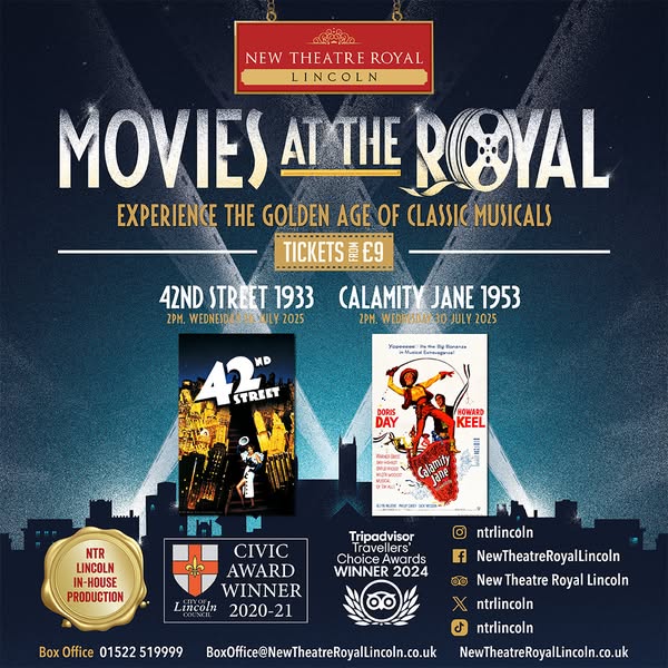 Movies At The Royal 🎥🎞
⭐️ 42ND STREET (1933) Wed 16 July 2pm

Standard Tickets: £9
Ticket with Tea and Cake: £14

Book your tickets today: bit.ly/MoviesAtTheRoy…

#WeSupportNTR #HaveYouGotYourTicketsYet #HereForCulture #MoviesAtTheRoyal