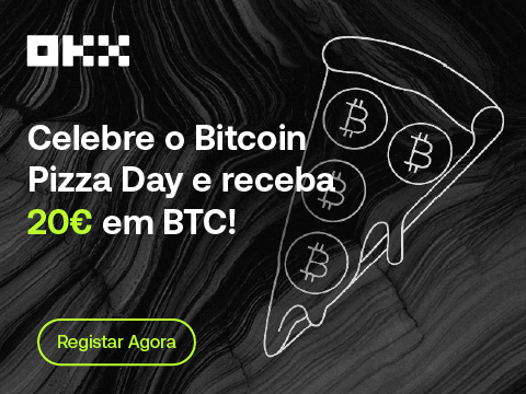 1/ Queres celebrar o #BitcoinPizzaDay com a melhor promoção? Ganha 20€ em Bitcoin ao depositar e fazer trading dos teus primeiros 100€ na OKX. #OKX #Bitcoin