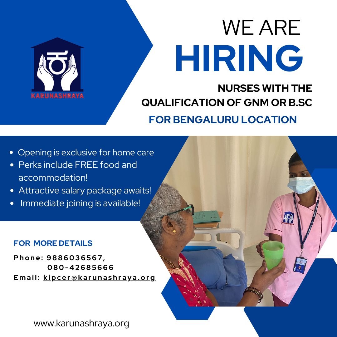 Karunashraya (@karunashraya) on Twitter photo For more details
Call - 9886036567, 080-42685666 0r
Email - kipcer@karunashraya.org
#hiring #nurses #palliative #palliativecare #hospice #hospicecare #endoflifecare For more details
Call - 9886036567, 080-42685666 0r
Email - kipcer@karunashraya.org
#hiring #nurses #palliative #palliativecare #hospice #hospicecare #endoflifecare
