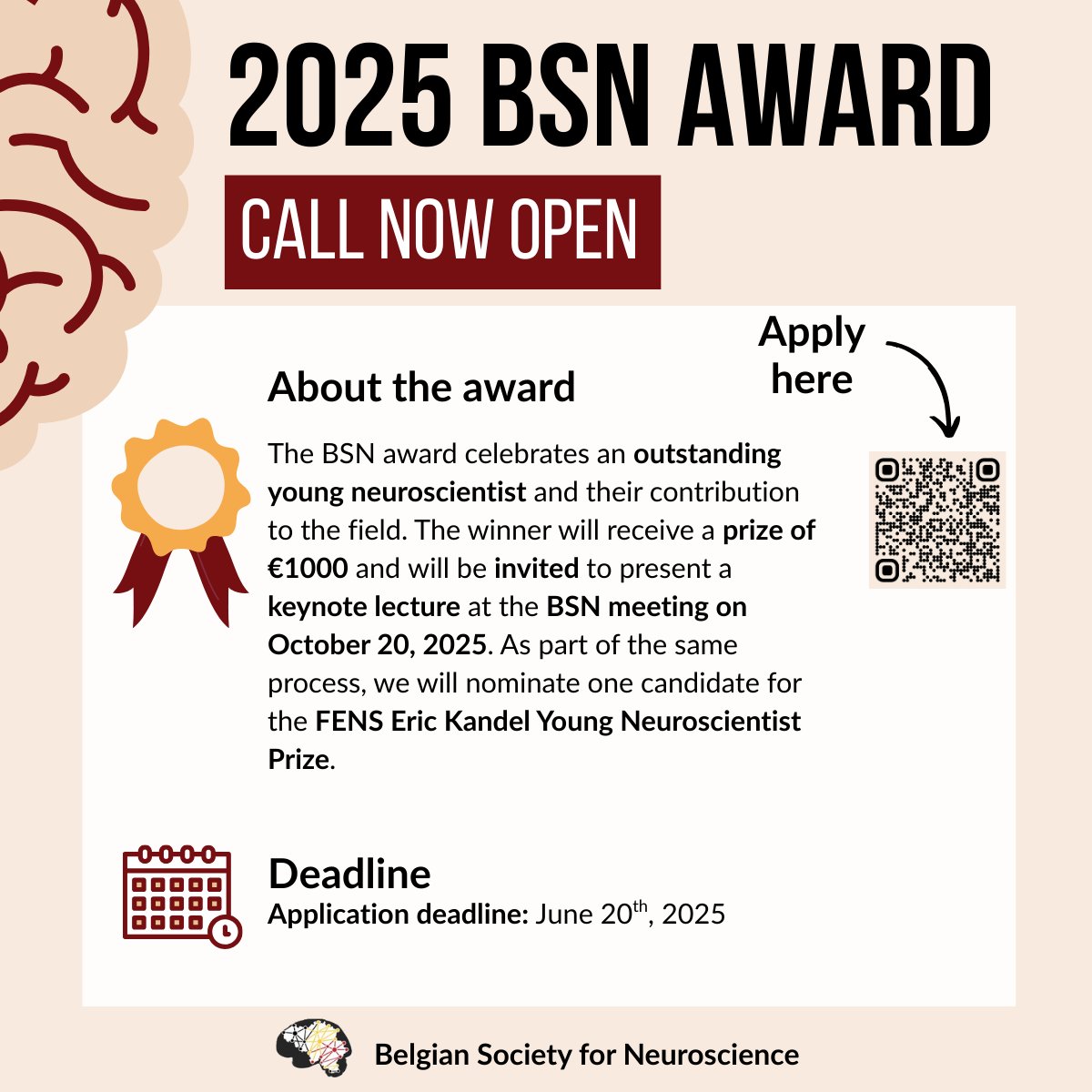 🎉As part of our 30th anniversary, the BSN is proud to launch its first BSN award!🧠

🔗 Full details &amp; eligibility criteria: belgianneuroscience.be/belgian-societ…

#BSNAward #Neuroscience #Belgium