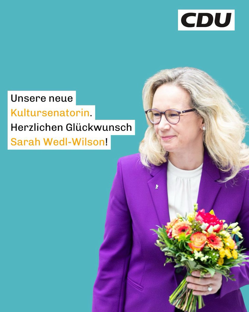 Willkommen im Amt, Sarah Wedl-Wilson! 🎭

Heute wurde Sarah Wedl-Wilson offiziell zur neuen Kultursenatorin ernannt und im Abgeordnetenhaus vereidigt.

(1/2) 👇