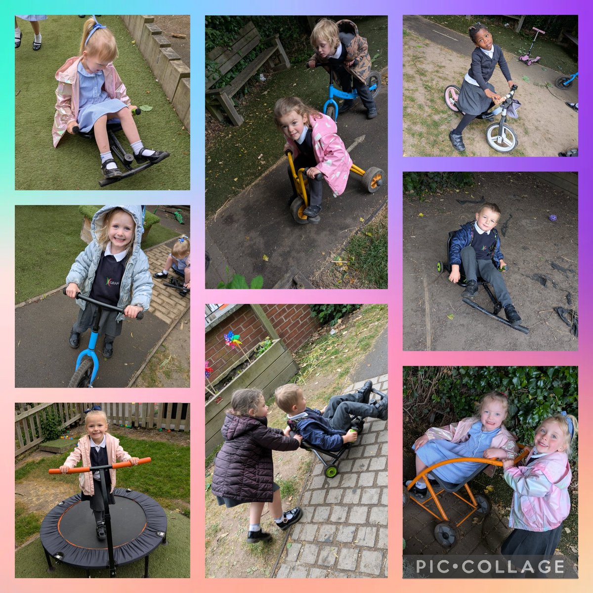 Nursery have been busy building on their physical skills and core physical strength when riding on the bikes in the garden Xx. #GrangeNursery #GrangePE #Active #Outdoirs #Friends <a href="/GrangeMissA/">GrangeMissA</a> <a href="/GrangeMrsMcG/">Mrs McGilloway</a> <a href="/GrangeMissWri/">MissWright</a>