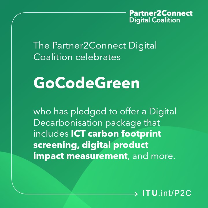 Int’l Telecommunication Union (@itu) on Twitter photo #Partner2Connect matchmaking opportunity:
<a href="/GoCodeGreen_/">GoCodeGreen</a> pledges a Digital Decarbonisation package to support a least developed country’s government agency in initiating #GreenDigitalAction
itu.int/partner2connec… #Partner2Connect matchmaking opportunity:
<a href="/GoCodeGreen_/">GoCodeGreen</a> pledges a Digital Decarbonisation package to support a least developed country’s government agency in initiating #GreenDigitalAction
itu.int/partner2connec…