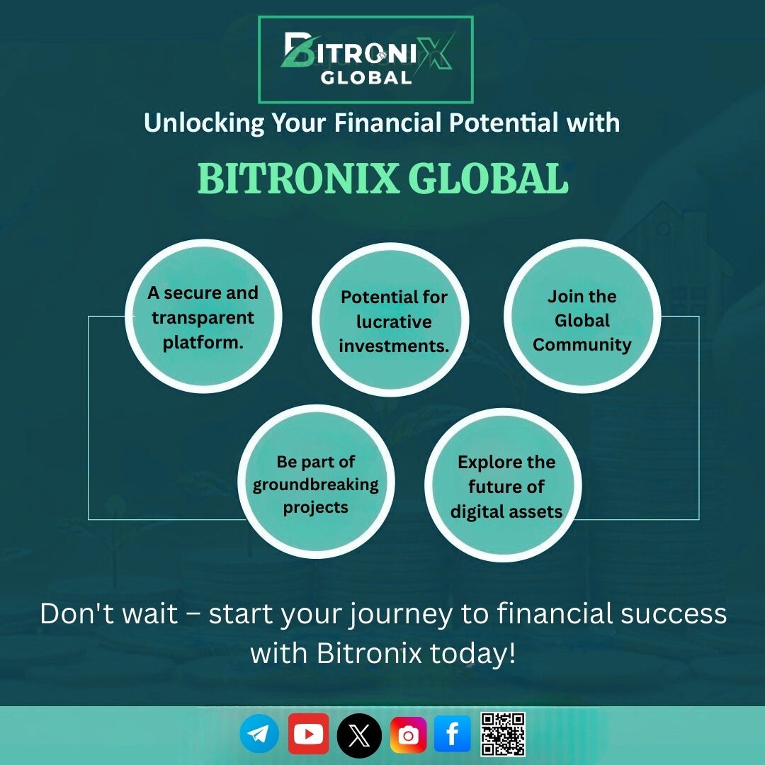 BitronixGlobal's tweet image. Unlocking Your Financial Potential with Bitronix!
Invest with Confidence: A secure and transparent platform.
Don&apos;t wait – start your journey to financial success with Bitronix today!
#bitronix #transparentplatform