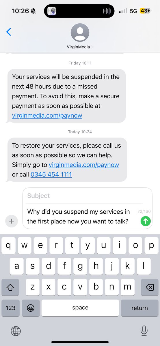 Why did you suspend my services in the first place now you want to talk!