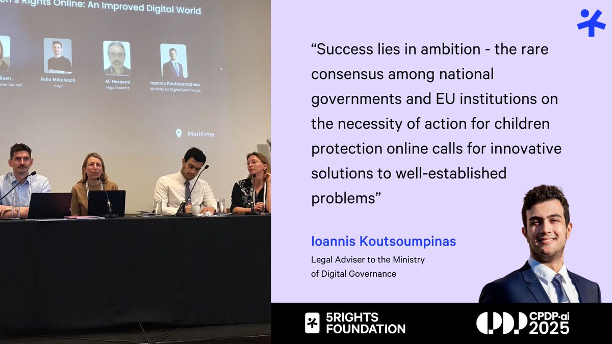 5Rights Foundation (@5rightsfound) on Twitter photo 🇪🇺With innovative solutions and consensus, the EU could lead the way to a safer digital world for children.
We're underway at the <a href="/CPDPconferences/">CPDP Conferences</a> 2025 on our panel, "Delivering on children's rights: an opportunity for all?".
#CPDP2025 #TheWorldisWatching 🇪🇺With innovative solutions and consensus, the EU could lead the way to a safer digital world for children.
We're underway at the <a href="/CPDPconferences/">CPDP Conferences</a> 2025 on our panel, "Delivering on children's rights: an opportunity for all?".
#CPDP2025 #TheWorldisWatching