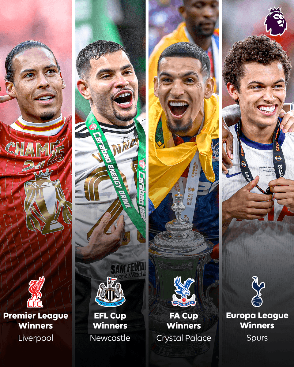 premierleague's tweet photo. Historic seasons for Liverpool, Newcastle, Crystal Palace and Spurs 🏆 https://t.co/RdgqvMWtyc
