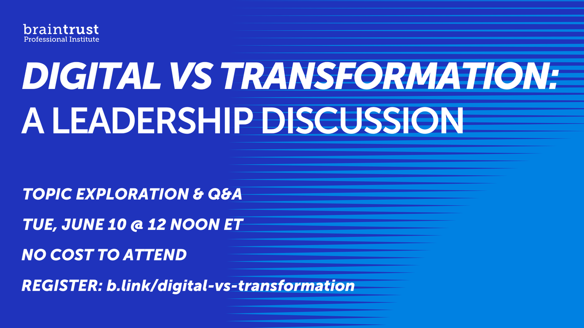 RandallCraig's tweet photo. 📣 Join the June Q&amp;A for leaders! Topic: Digital vs Transformation (no cost to attend)

Date: Tuesday, June 10 at 12 noon ET  Register 📷 https://t.co/ORJL7F9HUe   

Fast-paced. Fresh ideas. Get perspective and practical ideas on your current business growth challenges. https://t.co/f1PTLqzl36