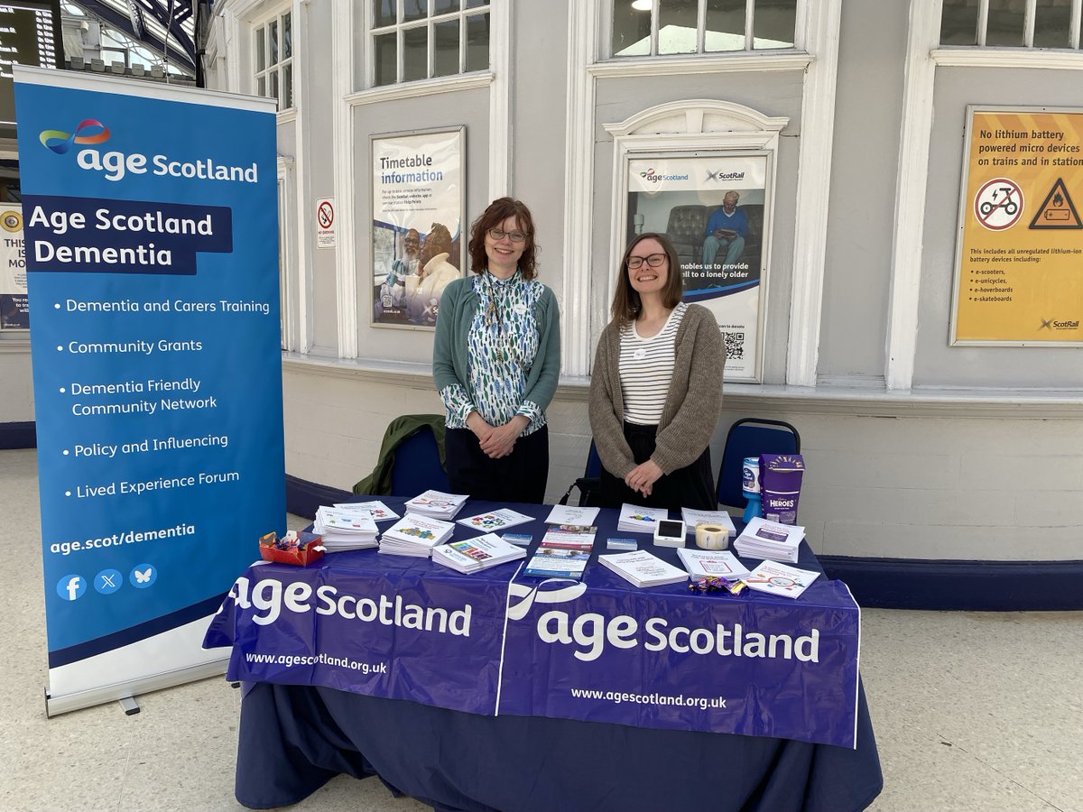 Age Scotland Dementia (@agescotdementia) on Twitter photo Our team are in Stirling Train Station today until 4pm for #DementiaActionWeek 💙
If you're passing through, come say hello and find out about our work! 
Ps... we have chocolates 😉 Our team are in Stirling Train Station today until 4pm for #DementiaActionWeek 💙
If you're passing through, come say hello and find out about our work! 
Ps... we have chocolates 😉