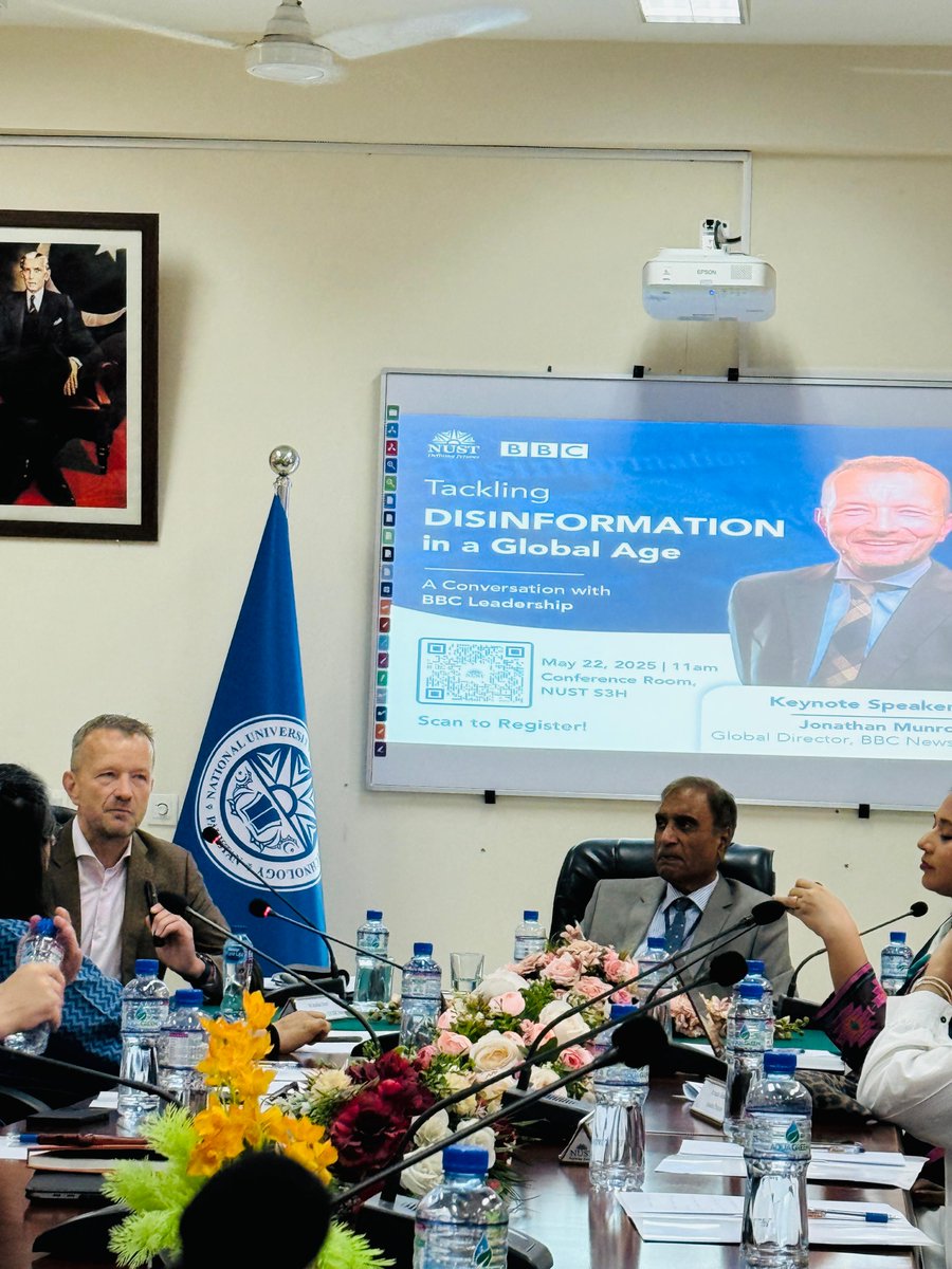 ThisIsNUST's tweet photo. #NUST hosted @jonathancmunro Global Director @BBCNews for a talk on 'Tackling Disinformation in a Global Age'.
#DefiningFuture #BBC #Journalism https://t.co/PtsiwXW1Wm