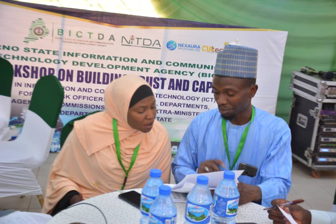 Bulama Muhammad Bukar (@bmb1_official) on Twitter photo The final session of the <a href="/BICTDA_Borno/">Borno ICT Development Agency (BICTDA)</a> ICT Workshop is underway today, Thursday, 22nd May 2025!
Mr. <a href="/Umargrema1/">Umar Grema</a> delivered a comprehensive recap of the workshop highlights, and participants are currently taking part in the quiz session. Today's activities also include networking, The final session of the <a href="/BICTDA_Borno/">Borno ICT Development Agency (BICTDA)</a> ICT Workshop is underway today, Thursday, 22nd May 2025!
Mr. <a href="/Umargrema1/">Umar Grema</a> delivered a comprehensive recap of the workshop highlights, and participants are currently taking part in the quiz session. Today's activities also include networking,