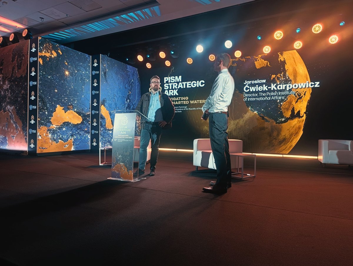 PISM_Poland's tweet image. ⏱️It's almost showtime at PISM Strategic Ark 2025! 🚀 We're running the last technical checks to ensure a seamless experience for all our speakers and viewers.
🔥The excitement is building! 
📺Watch Strategic Ark online:
🔗youtube.com/live/1qhNy7j5f…
#PISM #StrategicArk #TechCheck