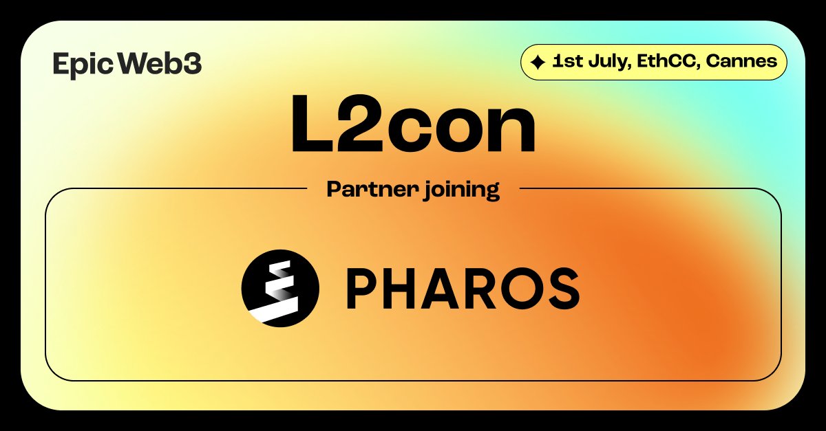 Epic Web3 ๐งโโ๏ธ | ๐ Token2049 (@epicweb3) on Twitter photo ๐ฆPresenting a new partner for L2con - <a href="/pharos_network/">Pharos | Testnet Live</a>
Pharos is an ultra-fast, EVM-compatible blockchain platform, designed to revolutionize finance by seamlessly connecting traditional and decentralized systems.
๐
July 1st, <a href="/EthCC/">EthCC - Ethereum Community Conference</a>, Cannes
๐ t.ly/nphNU ๐ฆPresenting a new partner for L2con - <a href="/pharos_network/">Pharos | Testnet Live</a>
Pharos is an ultra-fast, EVM-compatible blockchain platform, designed to revolutionize finance by seamlessly connecting traditional and decentralized systems.
๐
July 1st, <a href="/EthCC/">EthCC - Ethereum Community Conference</a>, Cannes
๐ t.ly/nphNU