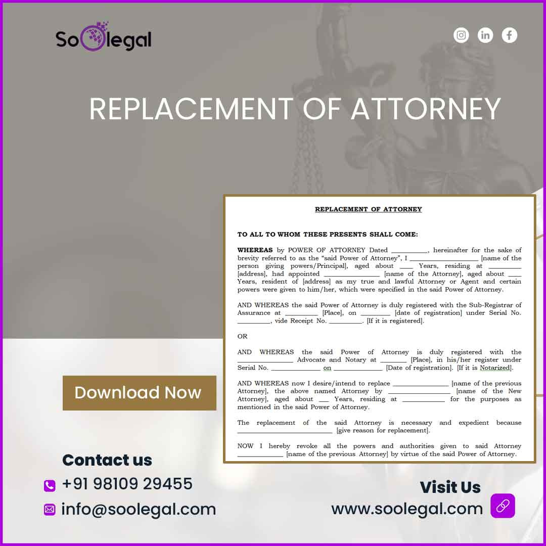 Soo_Legal's tweet image. 👉🏻 Instantly Download 𝐑𝐞𝐩𝐥𝐚𝐜𝐞𝐦𝐞𝐧𝐭 𝐨𝐟 𝐀𝐭𝐭𝐨𝐫𝐧𝐞𝐲.

𝑫𝒐𝒘𝒏𝒍𝒐𝒂𝒅 𝐍𝐨𝐰 Drafted By Adv. Shuchi Upadhyay :bit.ly/4k9z65M

#legaldocuments #Replacement #powerofattorney #revocation #legal #legaltemplates #legaldrafts #SoOLEGAL