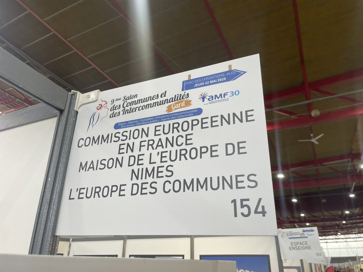L’Europe dans les communes ? Venez nous rencontrer au Salon des Maires du <a href="/Gard/">Conseil départemental du Gard</a> <a href="/l_amf/">AMF | Association des maires de France</a> <a href="/VilledAles/">Ville d'Alès</a> <a href="/AlesAgglo/">Alès Agglomération</a> #MobilitéEuropeenne <a href="/EUErasmusPlus/">Erasmus+</a> Financement Environnement Ruralité