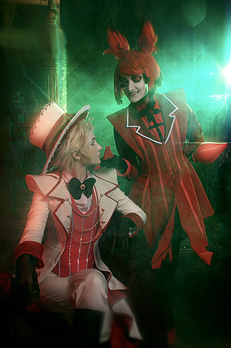 cactus_sonya's tweet photo. “I'm here to brighten up your lonely evening. So would you smile for me, Your Majesty?”

#Radioapple #cosplay #HazbinHotel #Alastor #Lucifer #appleradio #HazbinHotelAlastor #HazbinHotelLucifer https://t.co/reIuZUELVD
