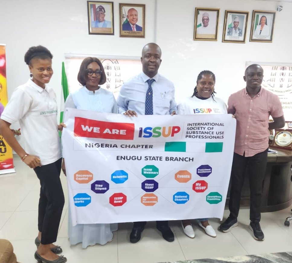 Issup_nigeria's tweet photo. ISSUP Nigeria continued courtesy visits in Enugu &amp; Oyo states. In Enugu, visited the Deputy Vice Chancellor of University of Nigeria, &amp; the Medical Dir., Federal Neuropsychiatric Hospital, Enugu. In Oyo, visited the Federal Road Safety Commission and a treatment &amp; rehab. centre. https://t.co/xutNjBxWzY