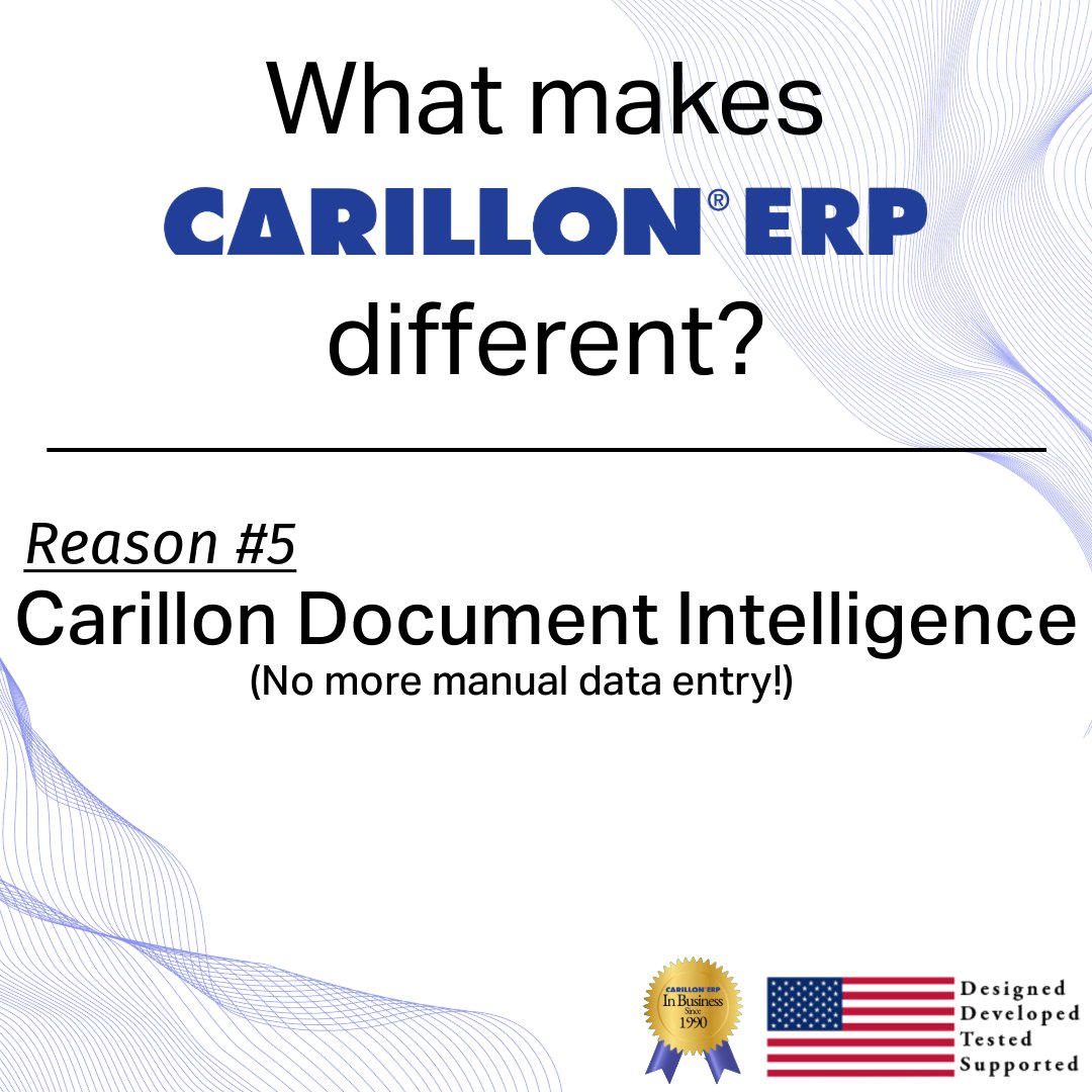 Streamline your workflow with Carillon Document Intelligence! 🤖📄 Say goodbye to manual data entry and hello to efficiency. 🚀
Learn more today!!
Call Isabella at 972-454-4573

 #Automation #DocumentIntelligence #CarillonERP