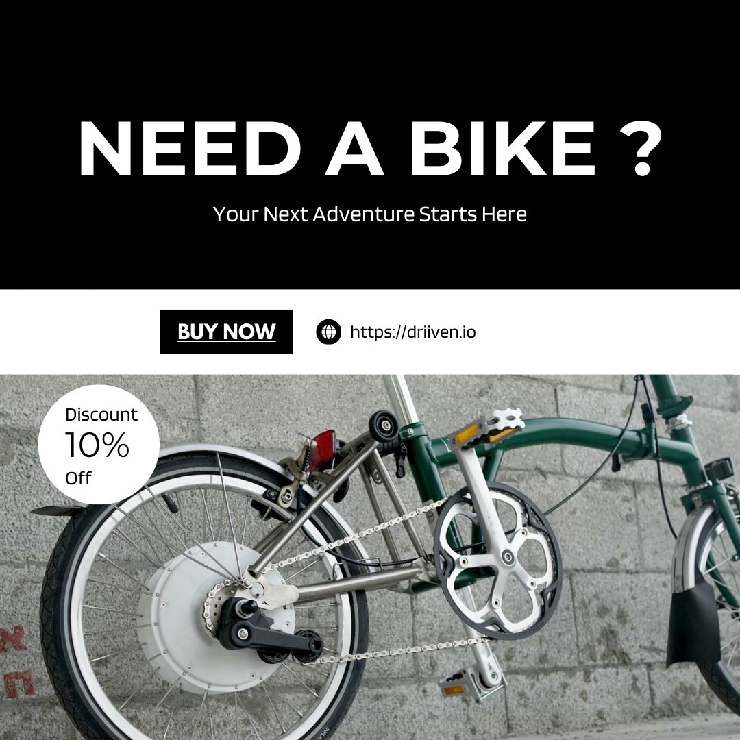 driiven_'s tweet photo. Ready for the road?
Equip yourself with Driiven’s premium E-Brompton and conquer every twist and turn in style.

🚴‍♂️ Shop now : https://t.co/WEb15OuCZT
#ebike #eBikeLife #luxurybikes #ebikeshop #driivenbymovement https://t.co/qupAPpvZqv