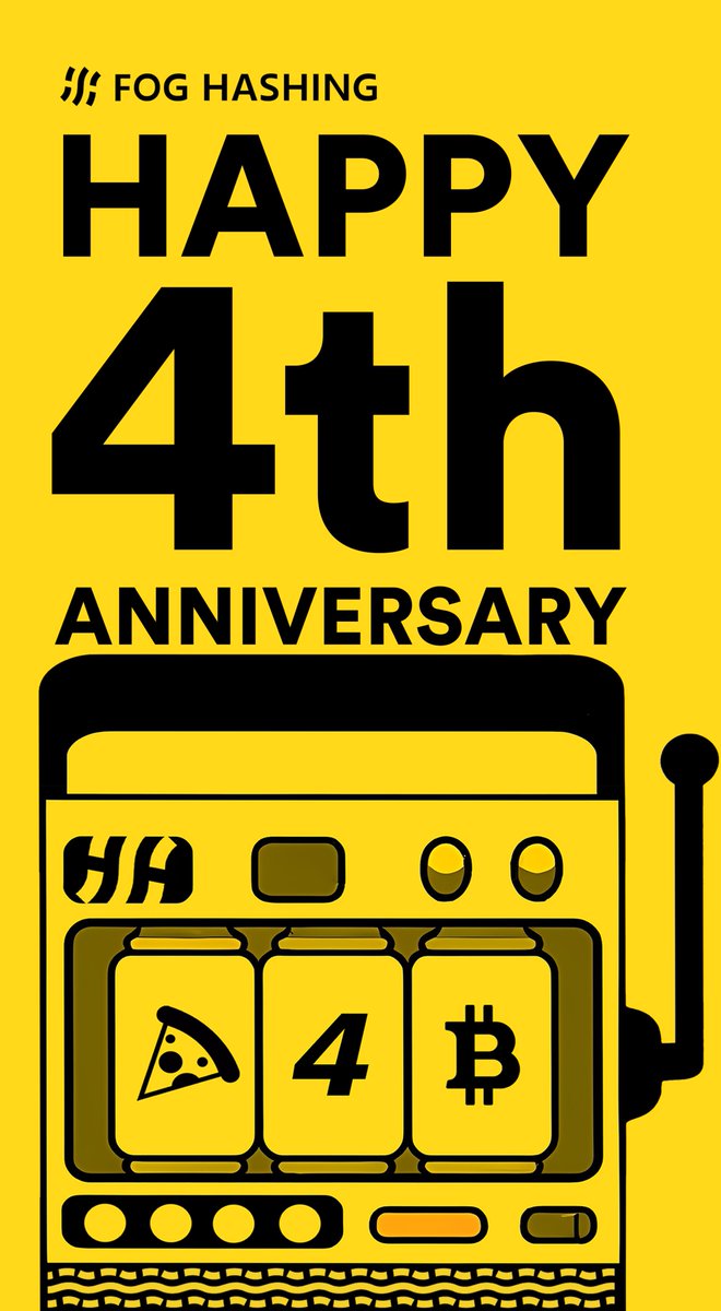 🎉🍕🎉 Celebrating Bitcoin Pizza Day and the 4th anniversary of FogHashing!🎊May we continue to break barriers and create history together in the coming years!🚀