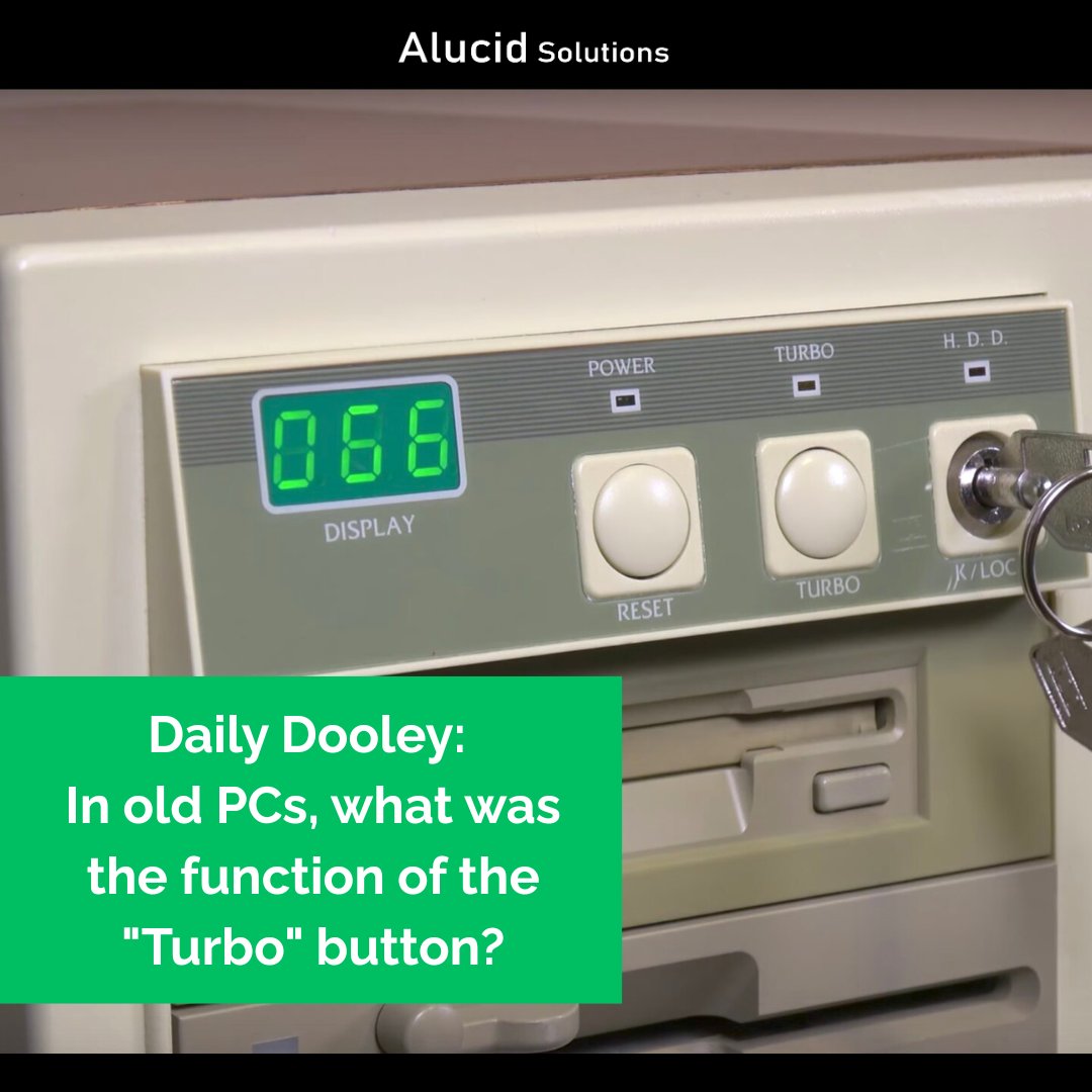 AlucidSolutions's tweet image. Daily Dooley: In old PCs, what was the function of the &quot;Turbo&quot; button? Get the answer! alucidsolutions.com/post/daily-doo…

#alucidsolutions #techtrivia #techhistory #pc #IBM
