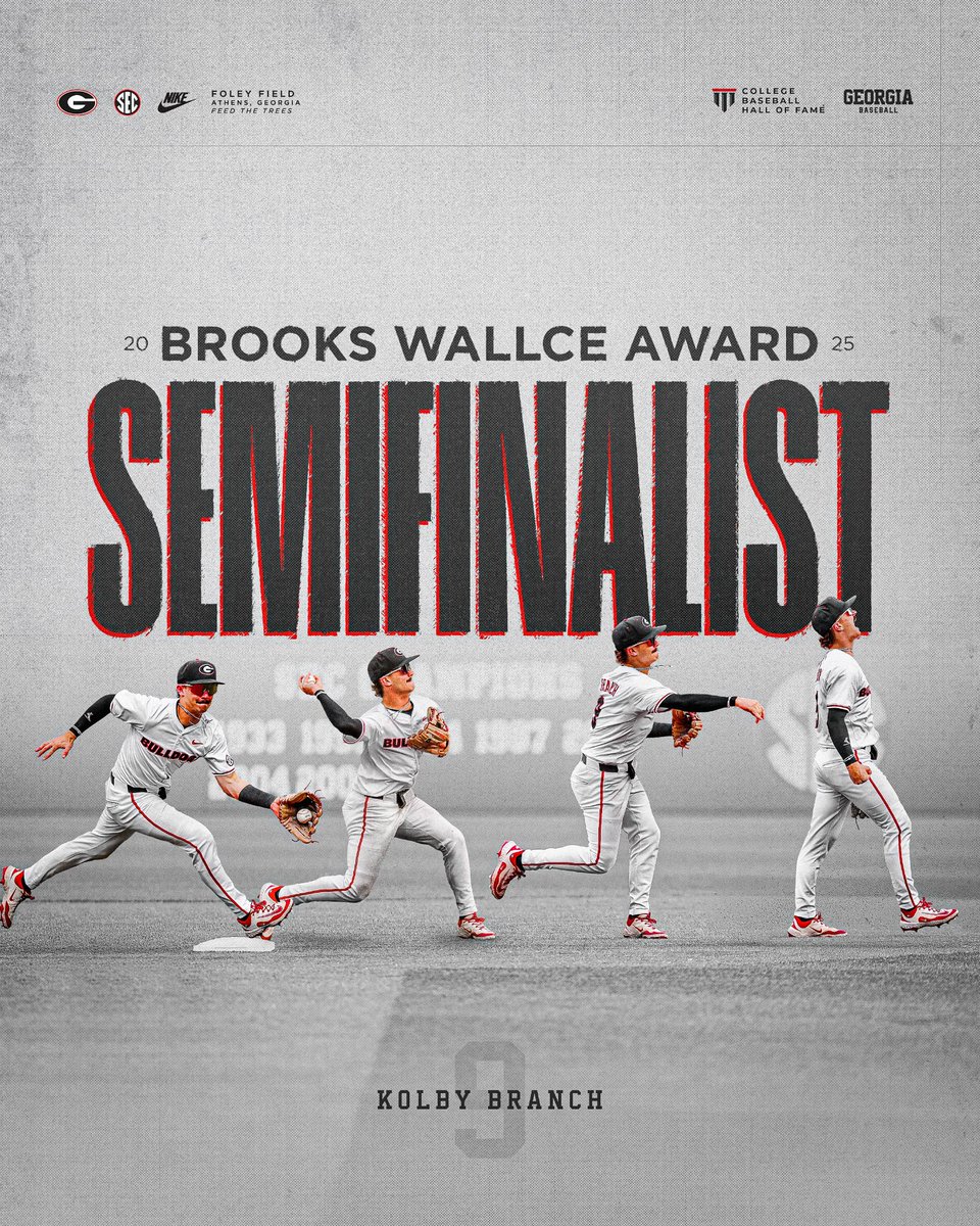 Georgia Baseball (@baseballuga) on Twitter photo Keep an 👀 on KB
<a href="/KolbyBranch/">Kolby Branch</a> has been named a semifinalist for the Brooks Wallace Award.
#GoDawgs | <a href="/CollegeDiamonds/">CollegeBaseballHoF</a> | <a href="/BWAward/">Brooks Wallace Award</a> Keep an 👀 on KB
<a href="/KolbyBranch/">Kolby Branch</a> has been named a semifinalist for the Brooks Wallace Award.
#GoDawgs | <a href="/CollegeDiamonds/">CollegeBaseballHoF</a> | <a href="/BWAward/">Brooks Wallace Award</a>